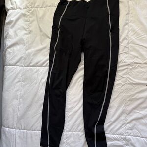 Fabletics Black Leggings with White Accents